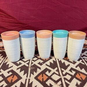 Set of 5 Vintage 1960’s Cornish Therm-O-Tumbler Drinking Cups